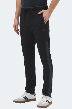 Slazenger OXFORD I Erkek Fermuar Cepli Siyah Eşofman Altı 