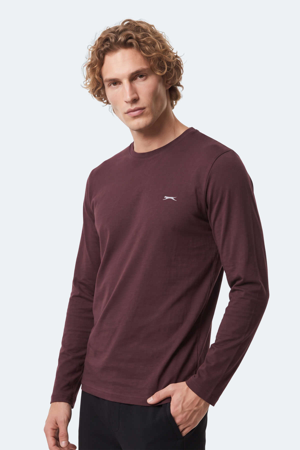 Slazenger OZZIE I Erkek Mürdüm Tişört - 4