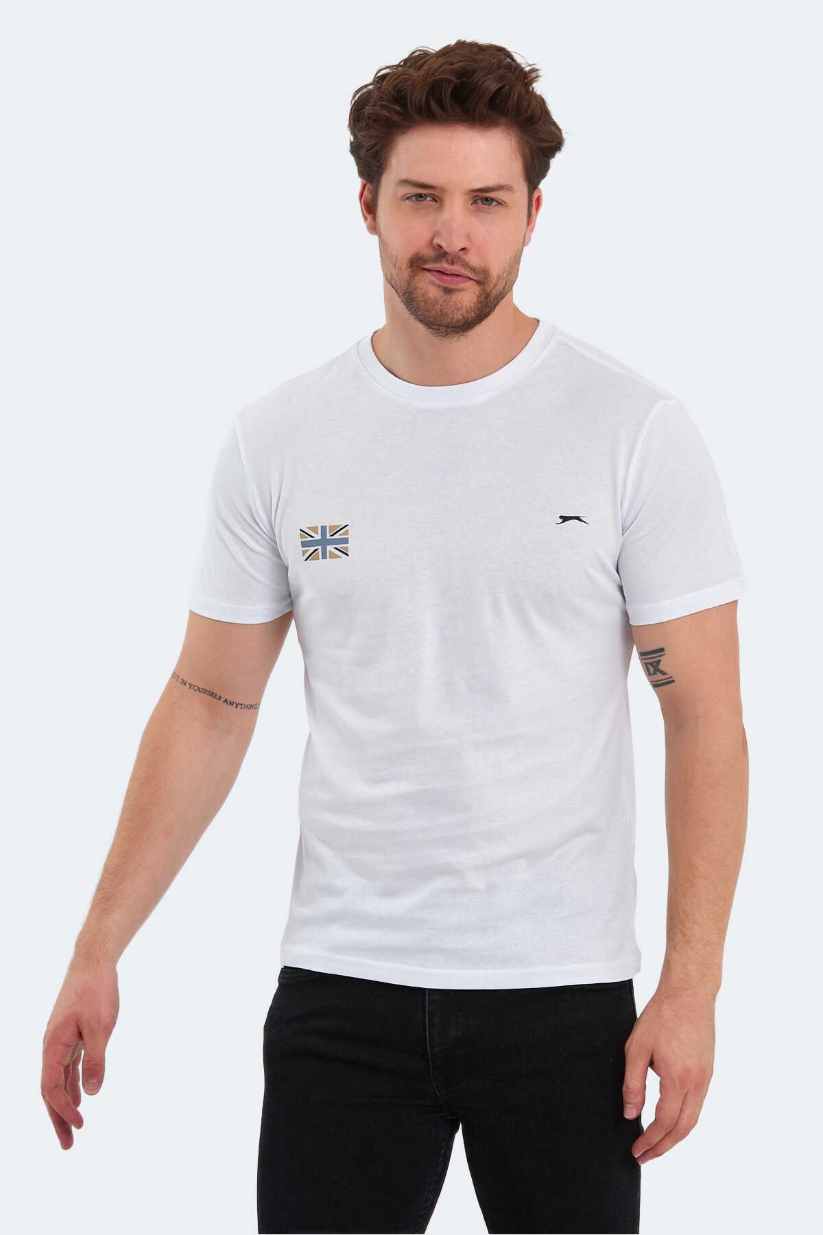 Slazenger - PACET Erkek Kısa Kollu T-Shirt Beyaz