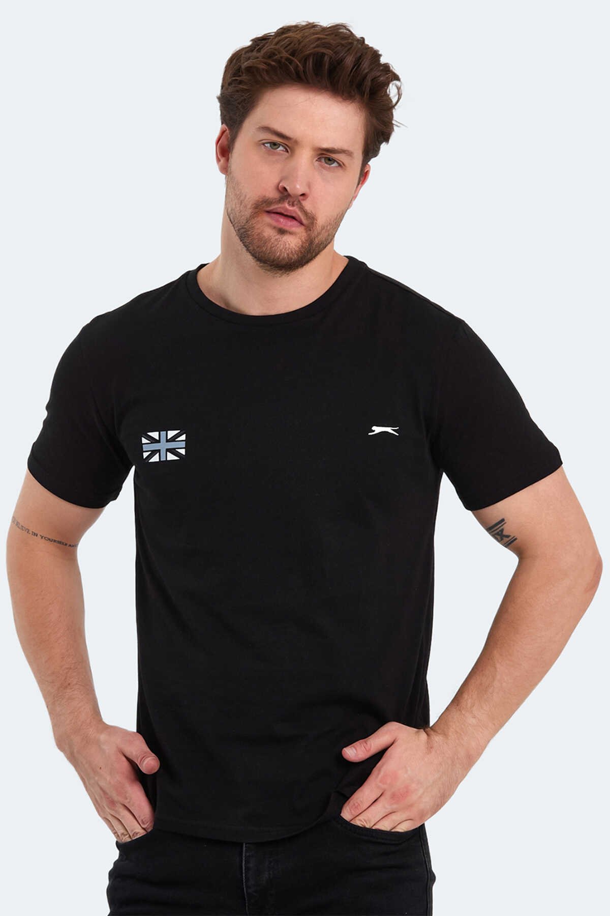 Slazenger - Slazenger PACET Erkek Kısa Kollu T-Shirt Siyah