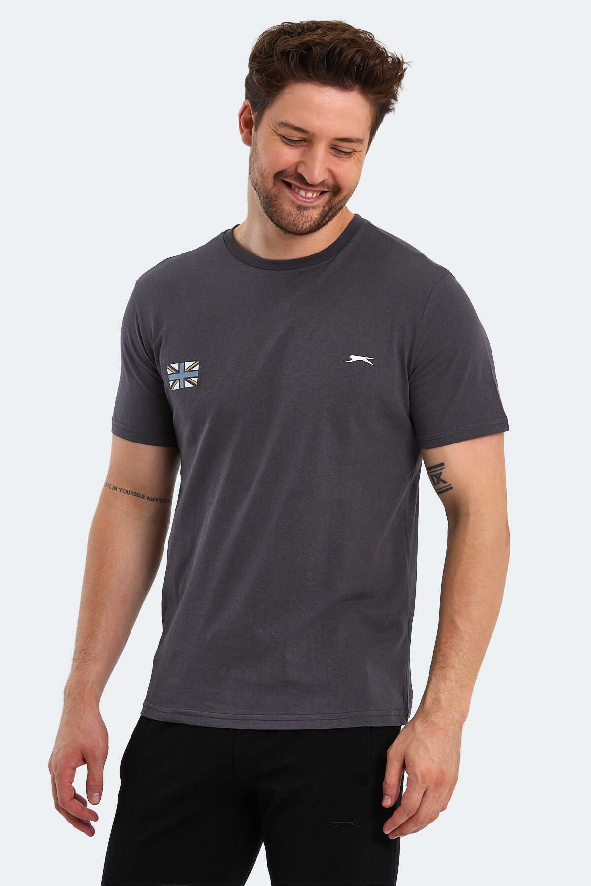 Slazenger - PACET Erkek Kısa Kollu T-Shirt Koyu Gri