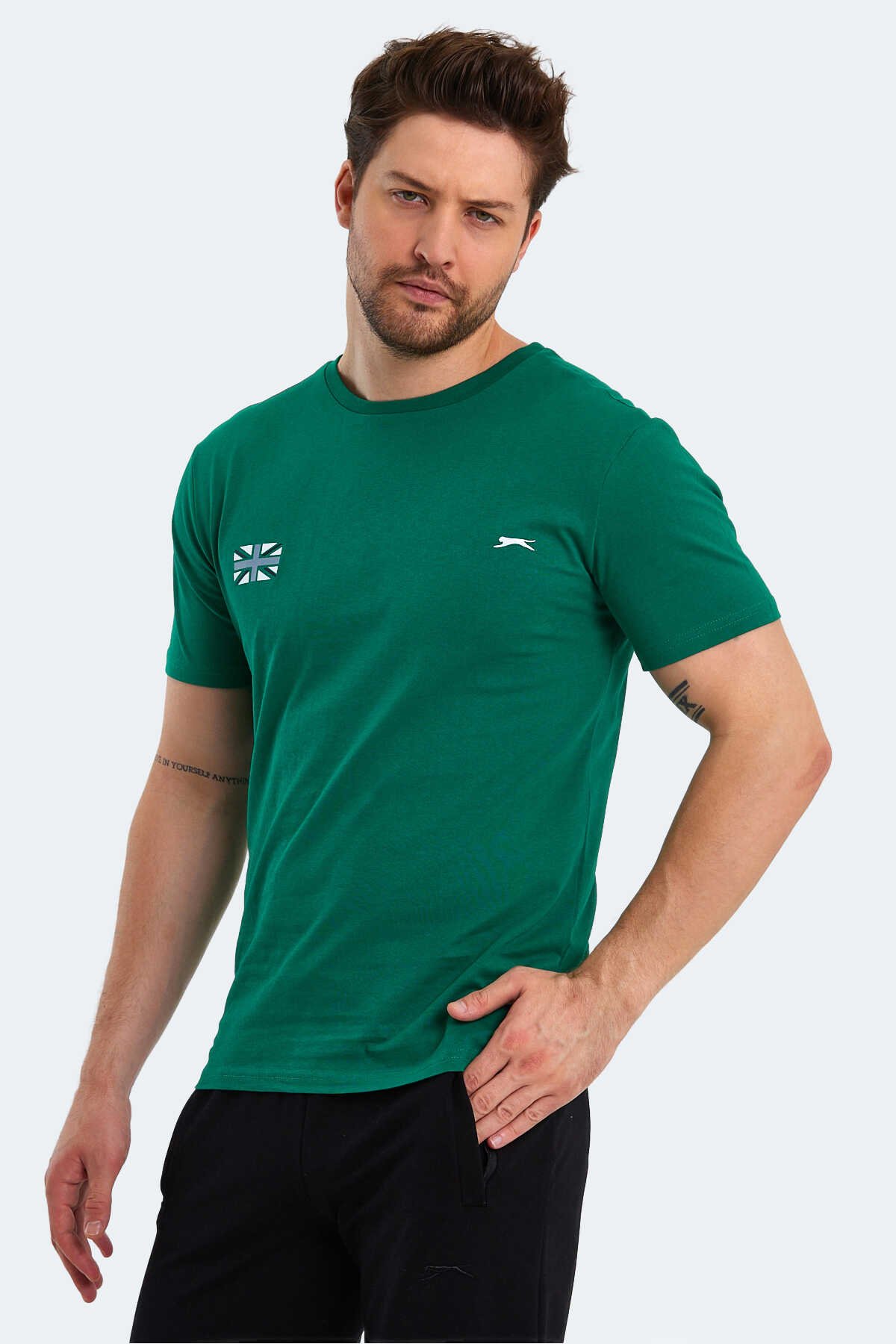 Slazenger - Slazenger PACET Erkek Kısa Kol T-Shirt Yeşil