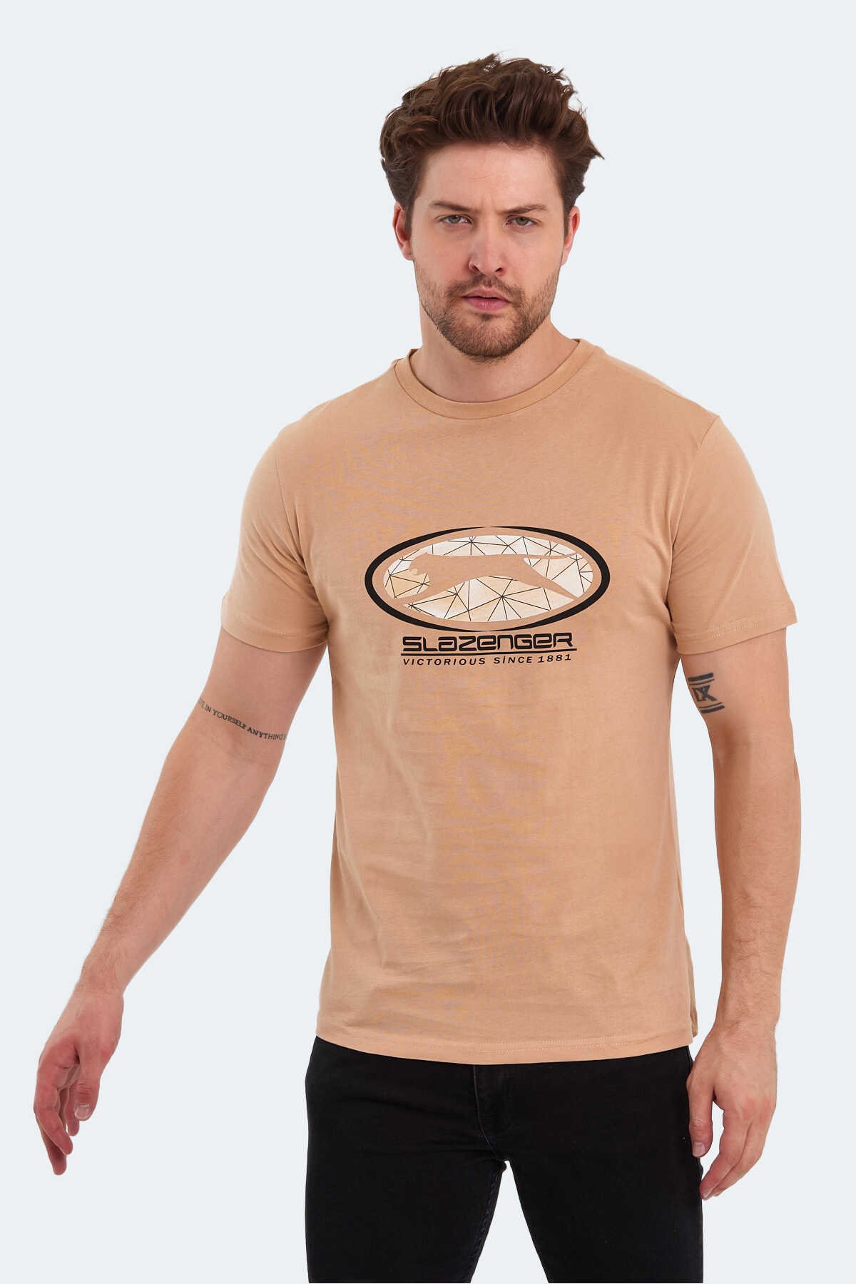 Slazenger - Slazenger PACKER Erkek T-Shirt Bej