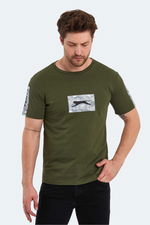 Slazenger - Slazenger PADERAU IN Erkek Baskılı Haki Tişört