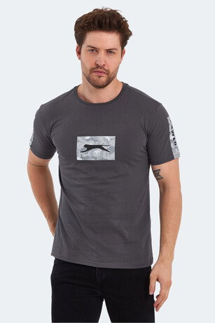 Slazenger PADERAU IN Erkek Baskılı Koyu Gri Tişört 
