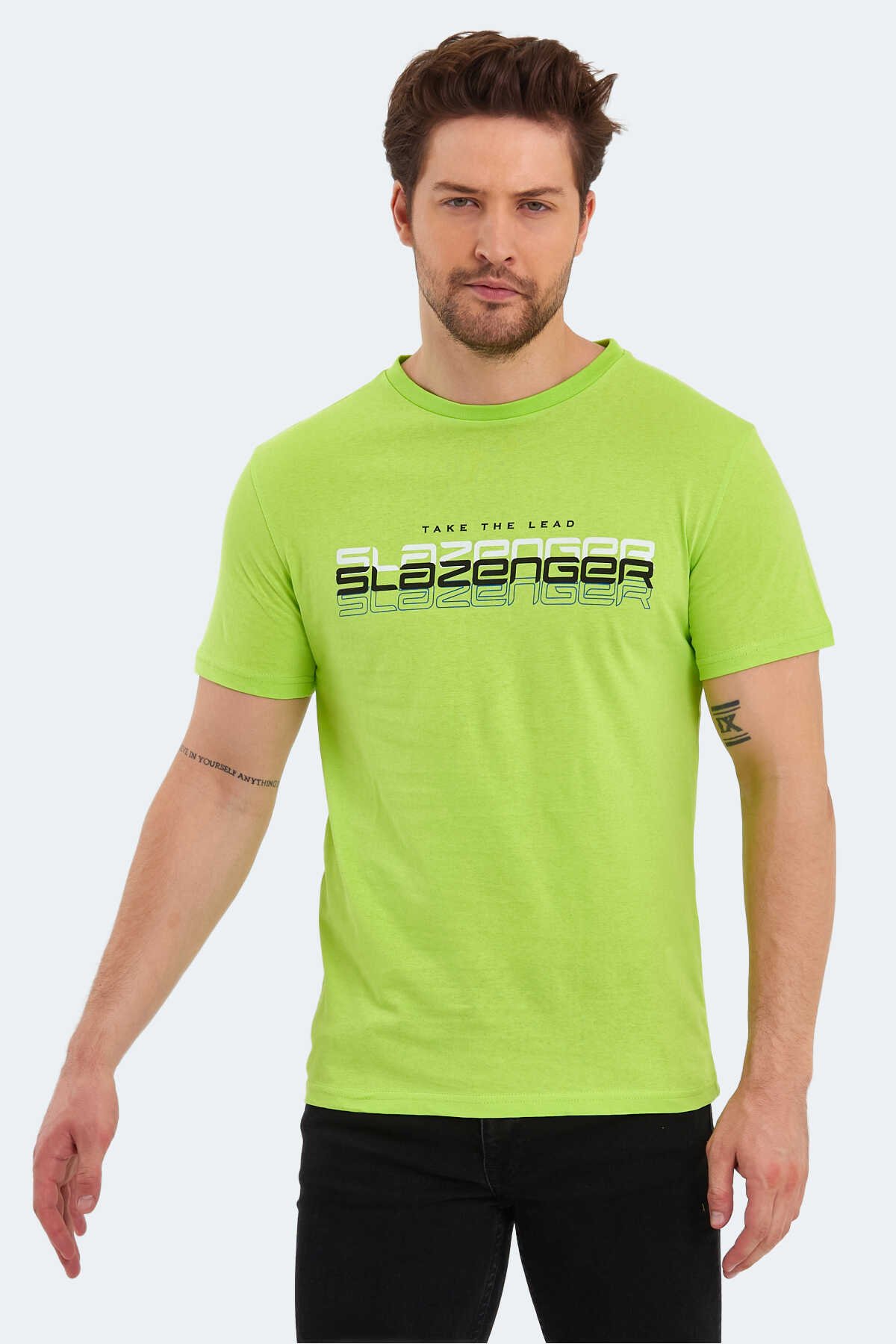 Slazenger - Slazenger PALLU Erkek T-Shirt Limon