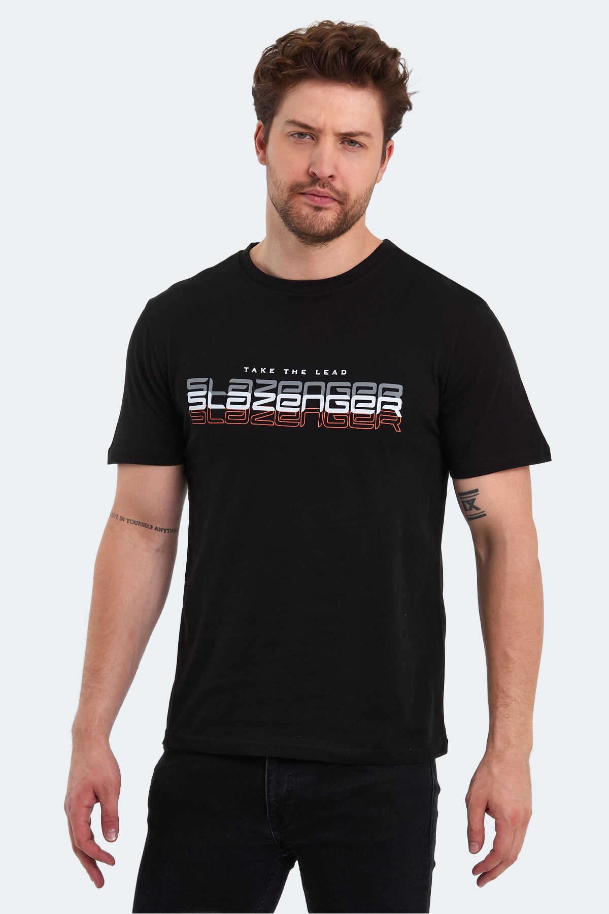 Slazenger - Slazenger PALLU Erkek T-Shirt Siyah