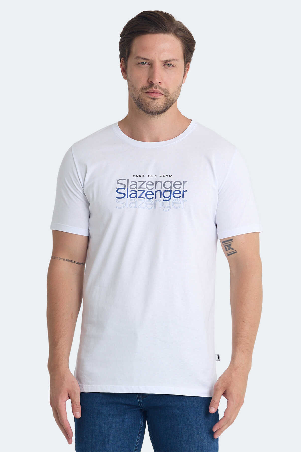 Slazenger - Slazenger PALLU I Erkek Beyaz Tişört