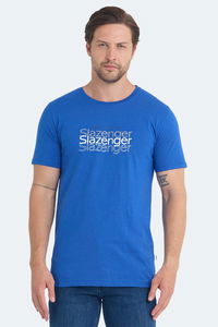 Slazenger - Slazenger PALLU I Erkek Saks Mavi Tişört Slazenger - Slazenger PALLU I Erkek Saks Mavi Tişört