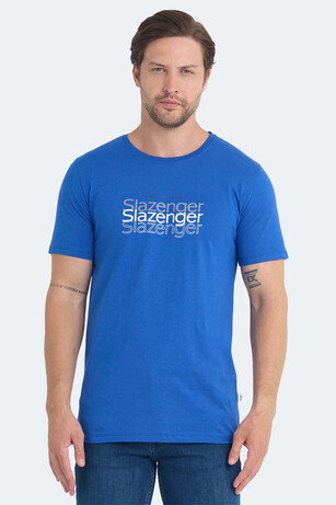 Slazenger PALLU I Erkek Saks Mavi Tişört