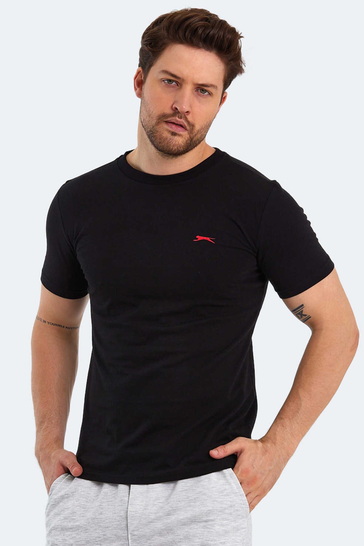 Slazenger - Slazenger PANCO Erkek Kısa Kol T-Shirt Siyah