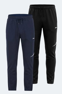 Slazenger - Slazenger PAPA 2 Lİ SET Erkek Siyah - Lacivert Eşofman Altı