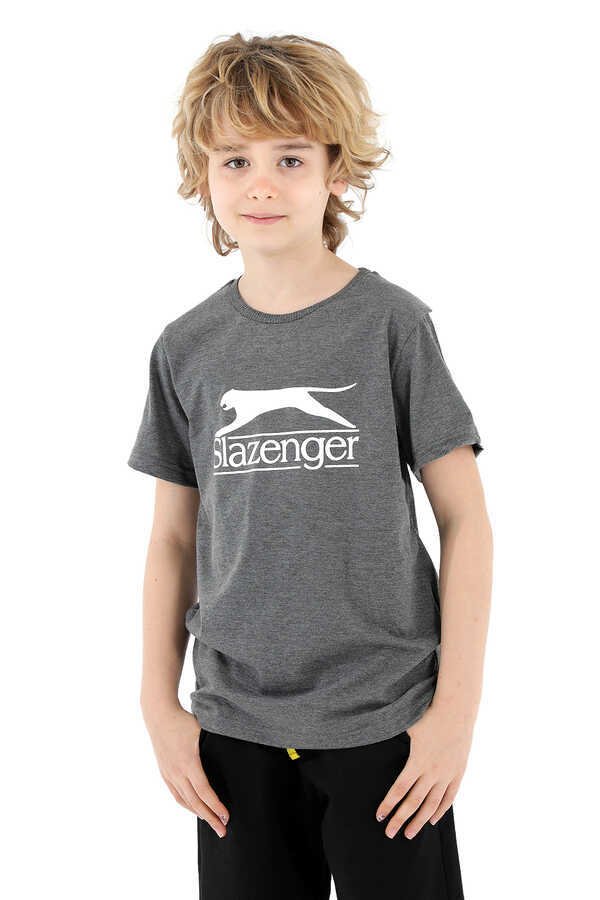 Slazenger - Slazenger PARSIFAL Erkek Çocuk T-Shirt Koyu Gri