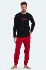 Slazenger - Slazenger PARTH IN Erkek Pamuklu Siyah Pijama