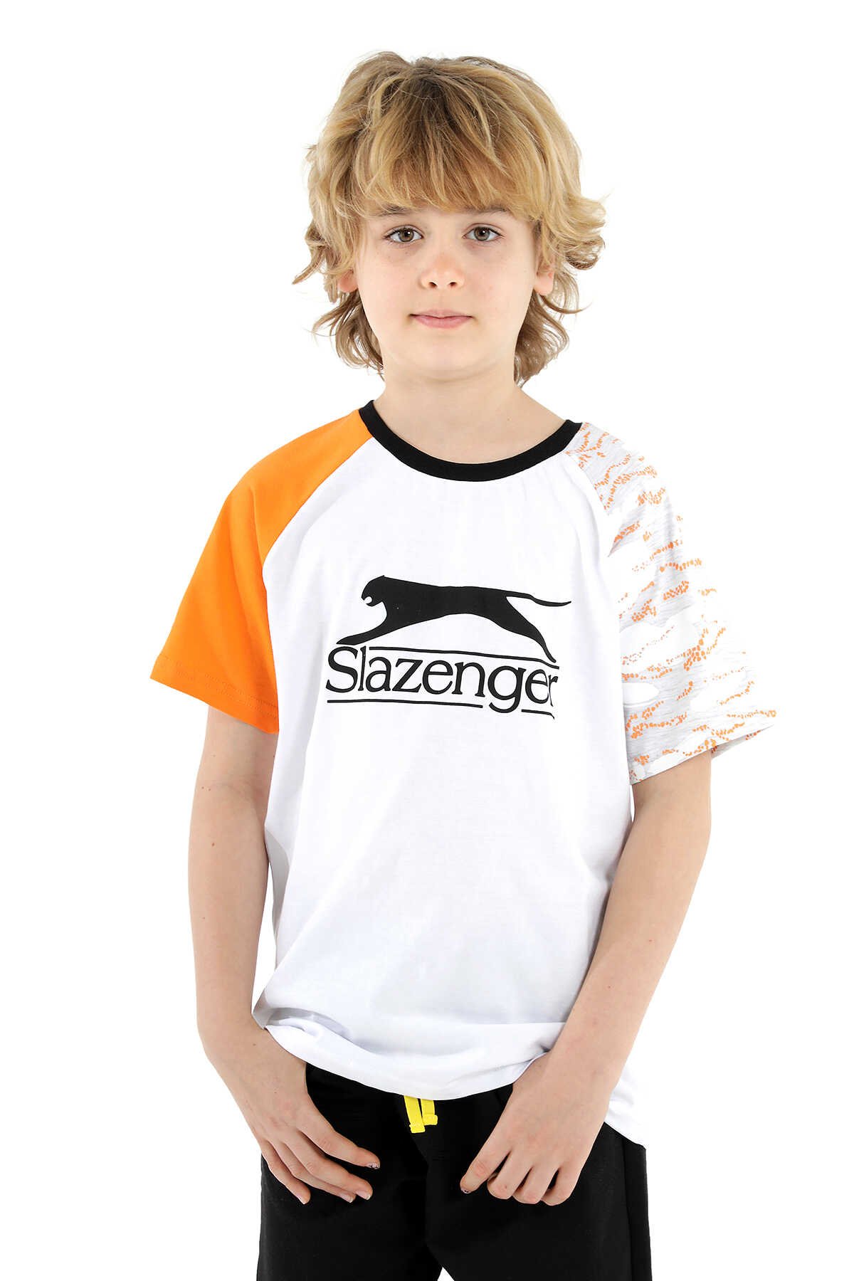 Slazenger - Slazenger PARVEEN Erkek Çocuk Kısa Kol T-Shirt Beyaz