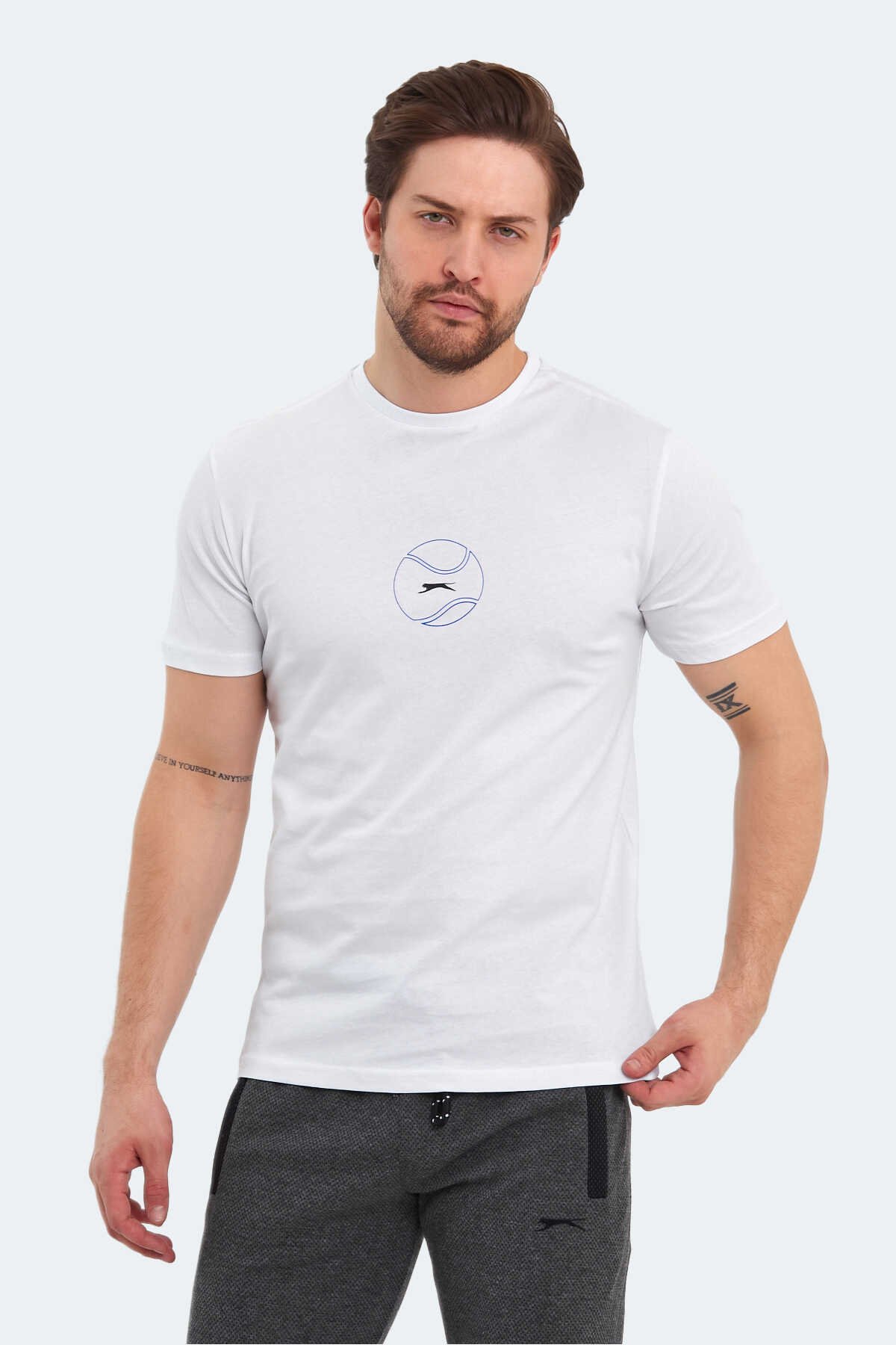 Slazenger - PASSAGE Erkek T-Shirt Beyaz