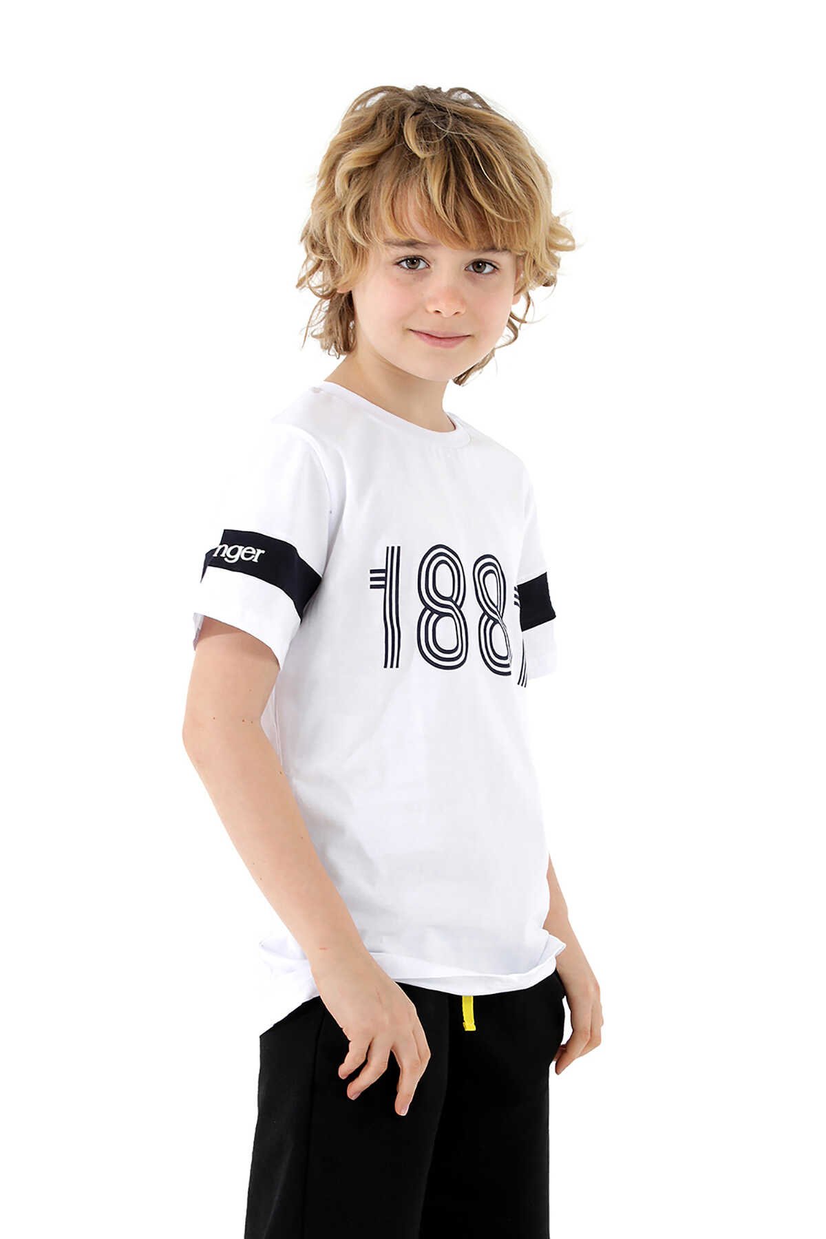 Slazenger - Slazenger PASSANG Erkek Çocuk Kısa Kol T-Shirt Beyaz