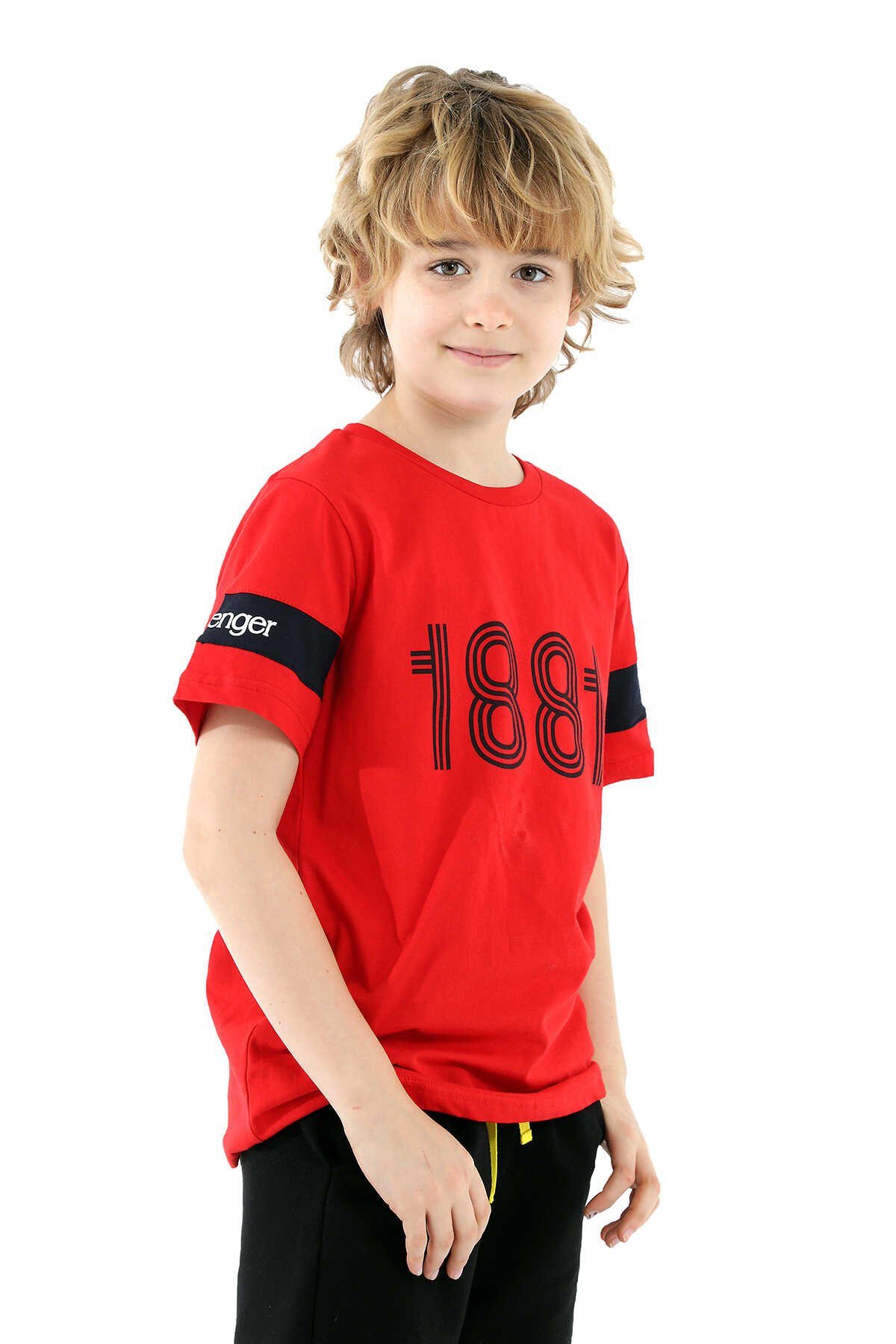 Slazenger - Slazenger PASSANG Erkek Çocuk Kısa Kol T-Shirt Kırmızı