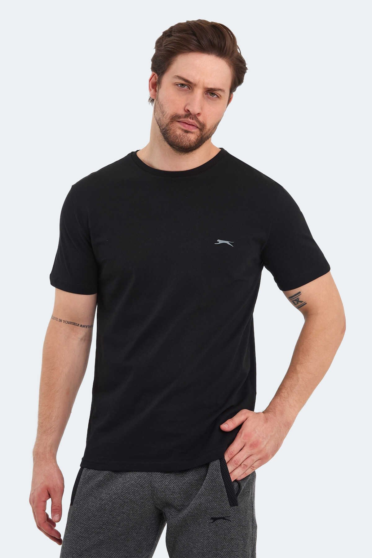 Slazenger - Slazenger PATKA Erkek T-Shirt Siyah