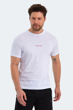 Slazenger PATSY IN Erkek Baskılı Beyaz Tişört 