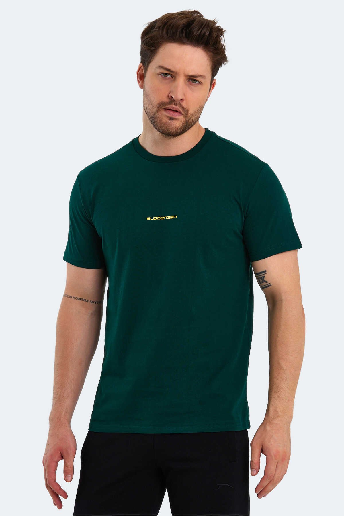 Slazenger - Slazenger PATSY Erkek Kısa Kol T-Shirt Koyu Yeşil