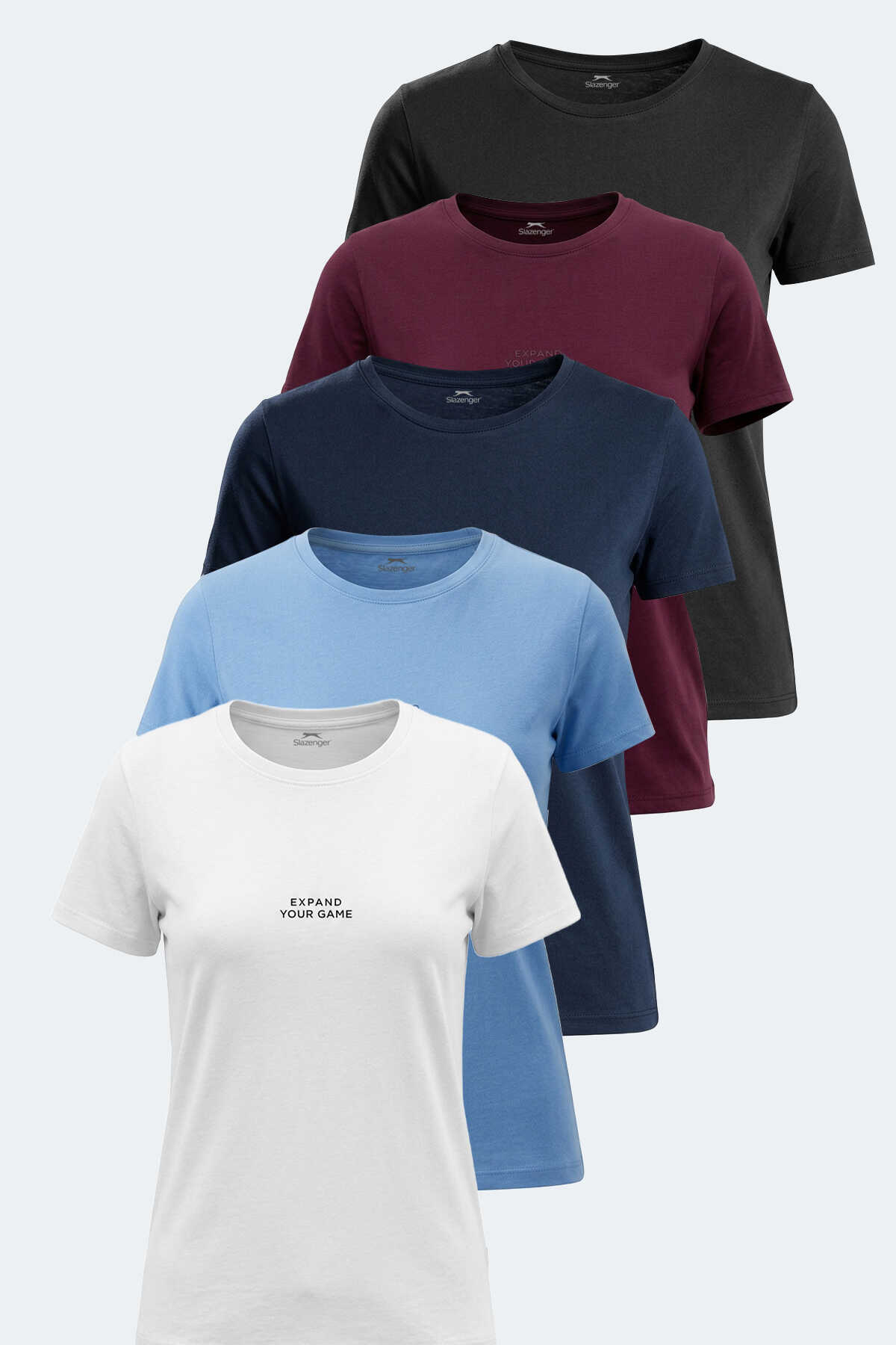 Slazenger - Slazenger PAYTONS 5 li Set Kadın Tişört