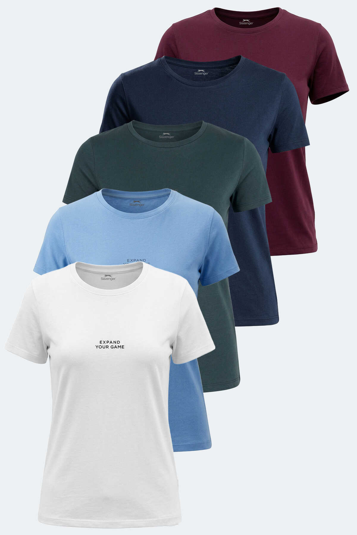Slazenger - Slazenger PAYTONS 5 li Set Kadın Tişört
