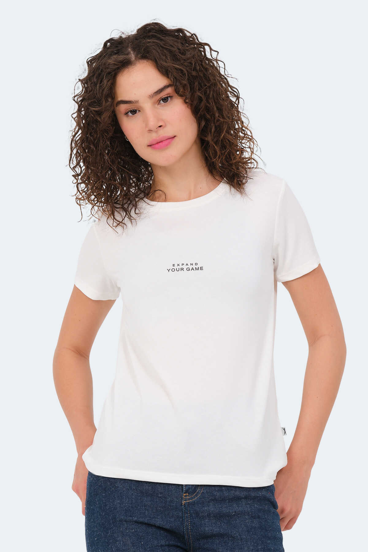 Slazenger - Slazenger PAYTONS Kadın Tişört Ekru