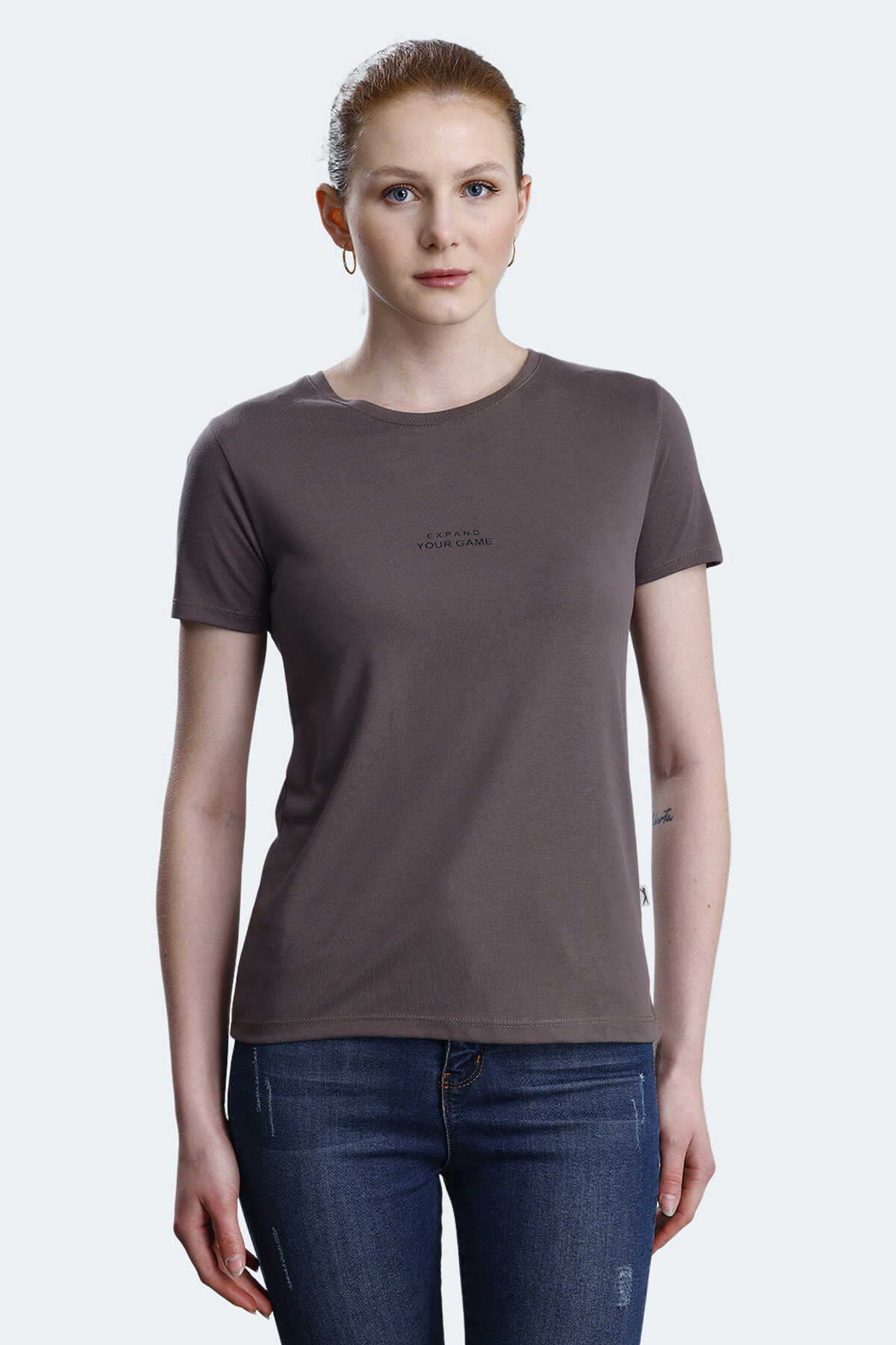 Slazenger - Slazenger PAYTONS Kadın Tişört Kahve