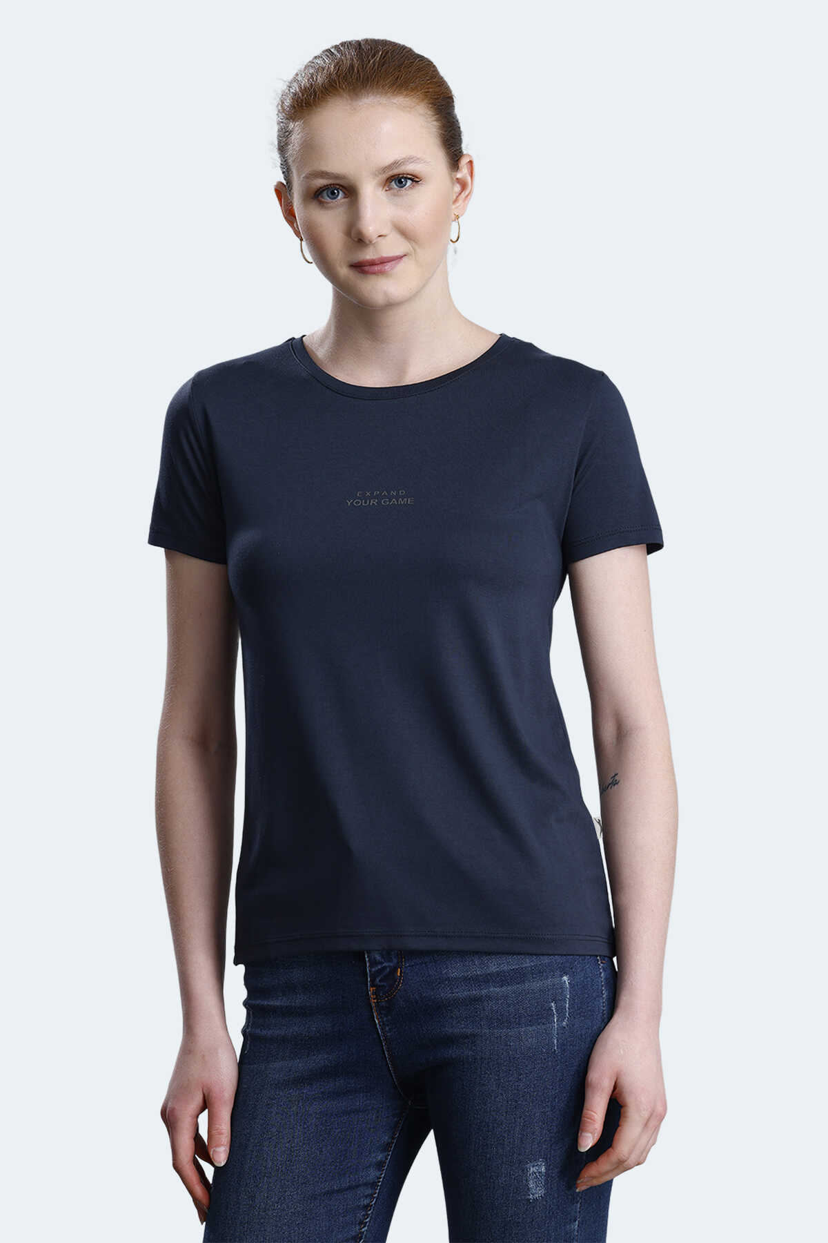 Slazenger - Slazenger PAYTONS Kadın Tişört Koyu Gri