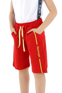 Slazenger - Slazenger PECE Erkek Çocuk Cepli Kırmızı Şort