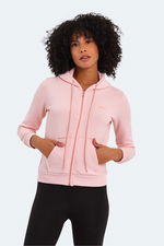 Slazenger - Slazenger PEMA I Kadın Fermuarlı Kapüşonlu Cepli Pudra Sweatshırt