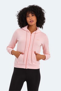 Slazenger - Slazenger PEMA I Kadın Fermuarlı Kapüşonlu Cepli Pudra Sweatshırt Slazenger - Slazenger PEMA I Kadın Fermuarlı Kapüşonlu Cepli Pudra Sweatshırt