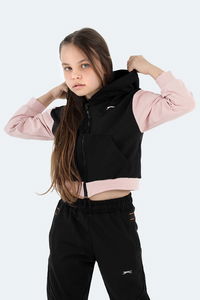 Slazenger - Slazenger PENI IN Kız Çocuk Fermuarlı Kapüşonlu Cepli Siyah Sweatshırt Slazenger - Slazenger PENI IN Kız Çocuk Fermuarlı Kapüşonlu Cepli Siyah Sweatshırt