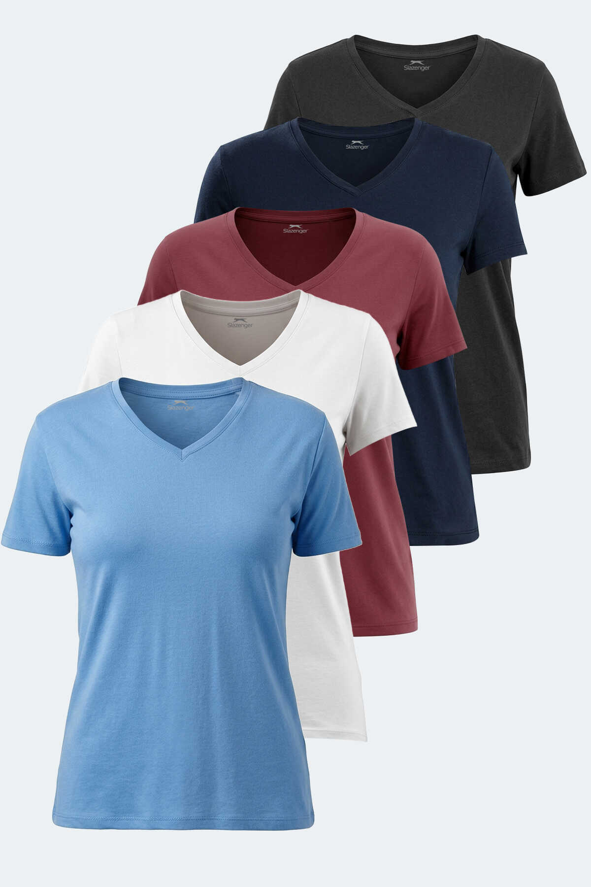Slazenger - Slazenger PERICAS 5 li Set Kadın Tişört