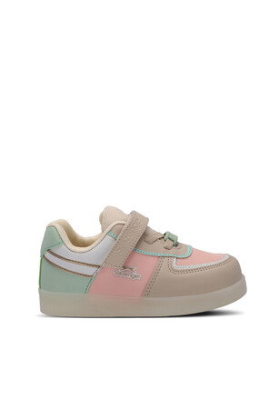Slazenger PERLE Kız Çocuk Cırt Cırtlı Işıklı Taban Bej Sneaker 