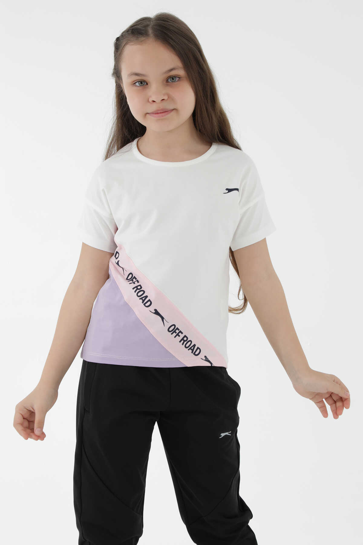 Slazenger - Slazenger PINA Kız Çocuk Beyaz Tişört