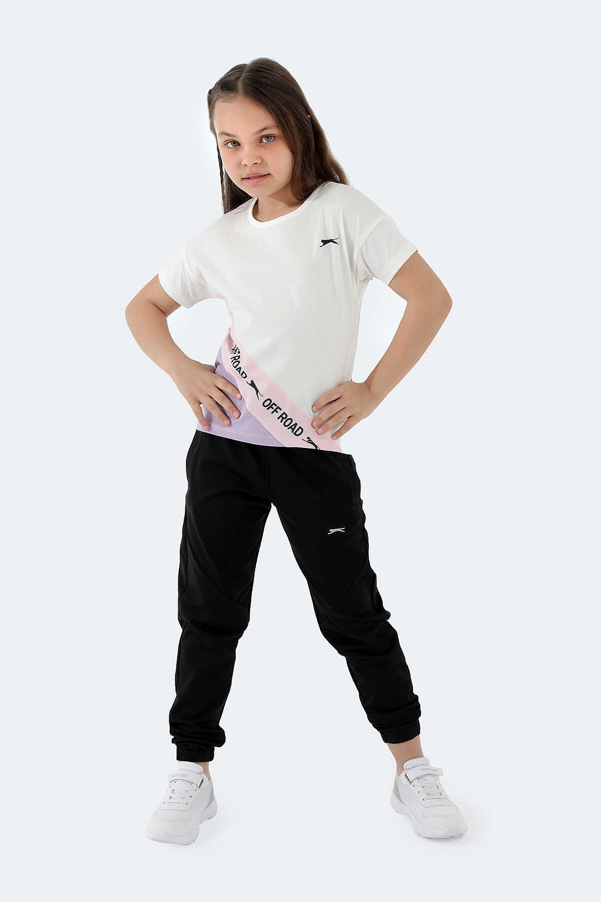 Slazenger - Slazenger PINA Kız Çocuk Kısa Kol T-Shirt Beyaz