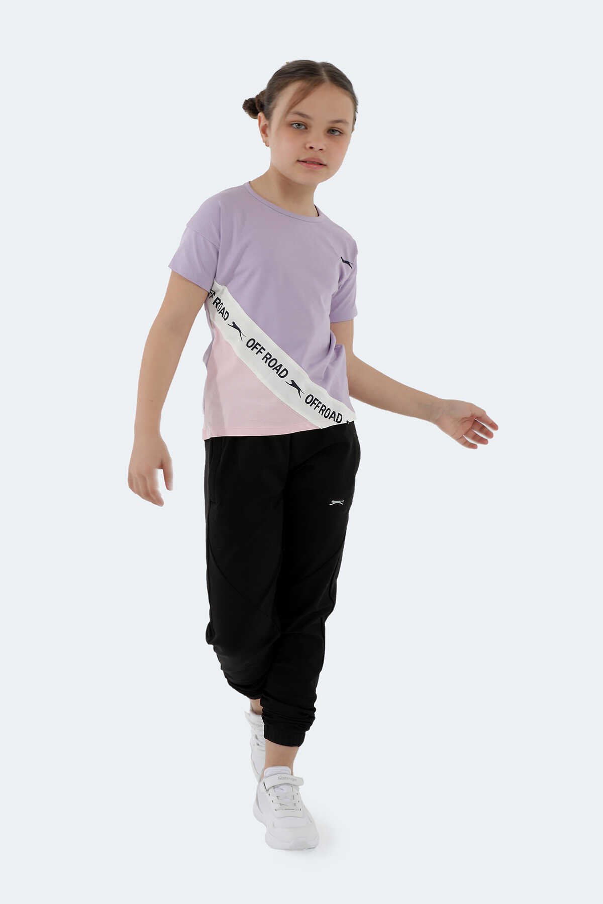 Slazenger - Slazenger PINA Kız Çocuk Kısa Kol T-Shirt Lila
