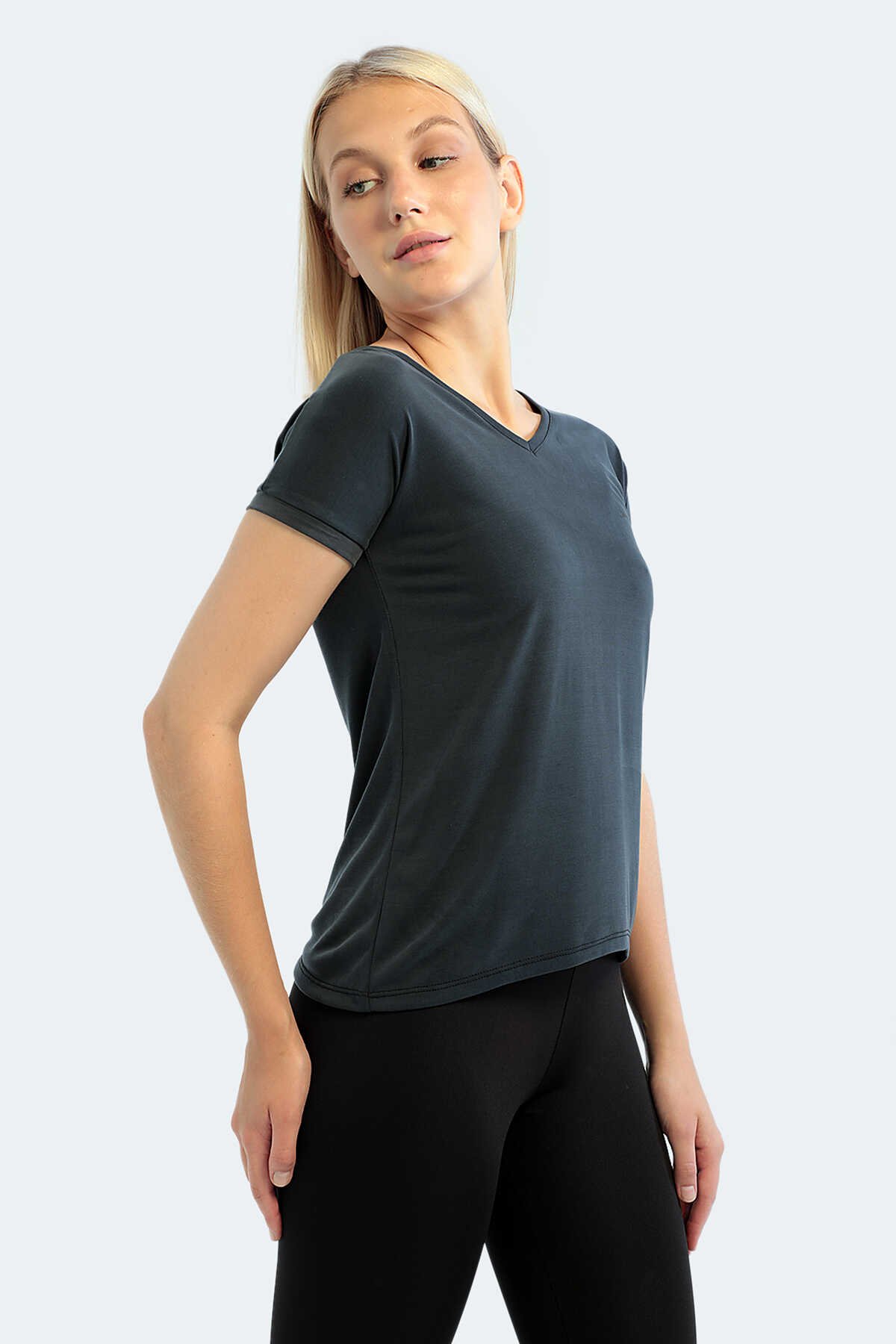 Slazenger - Slazenger PLAY Kadın Kısa Kol T-Shirt Siyah