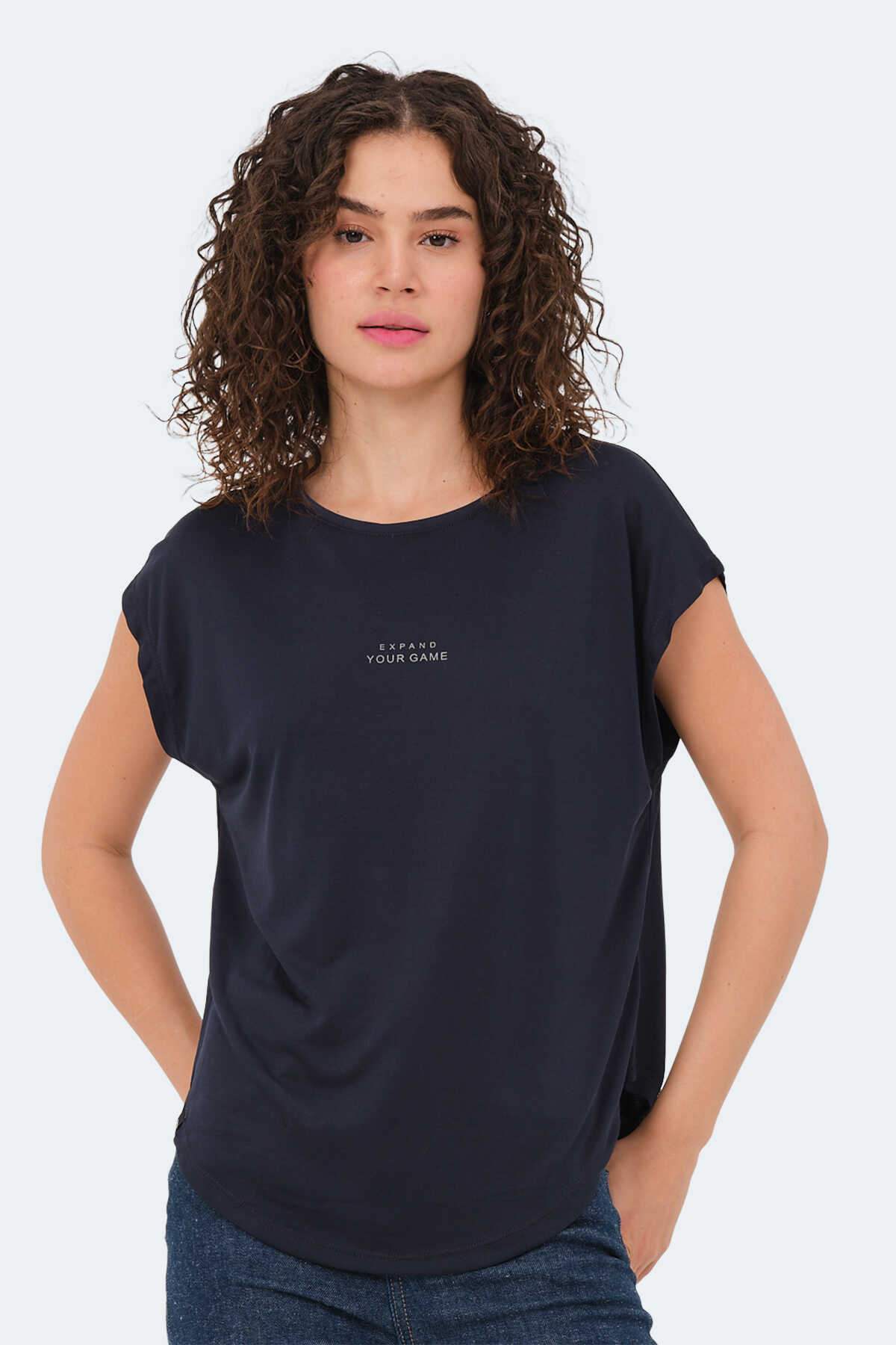 Slazenger - Slazenger POLINA Kadın Kısa Kol T-Shirt Lacivert