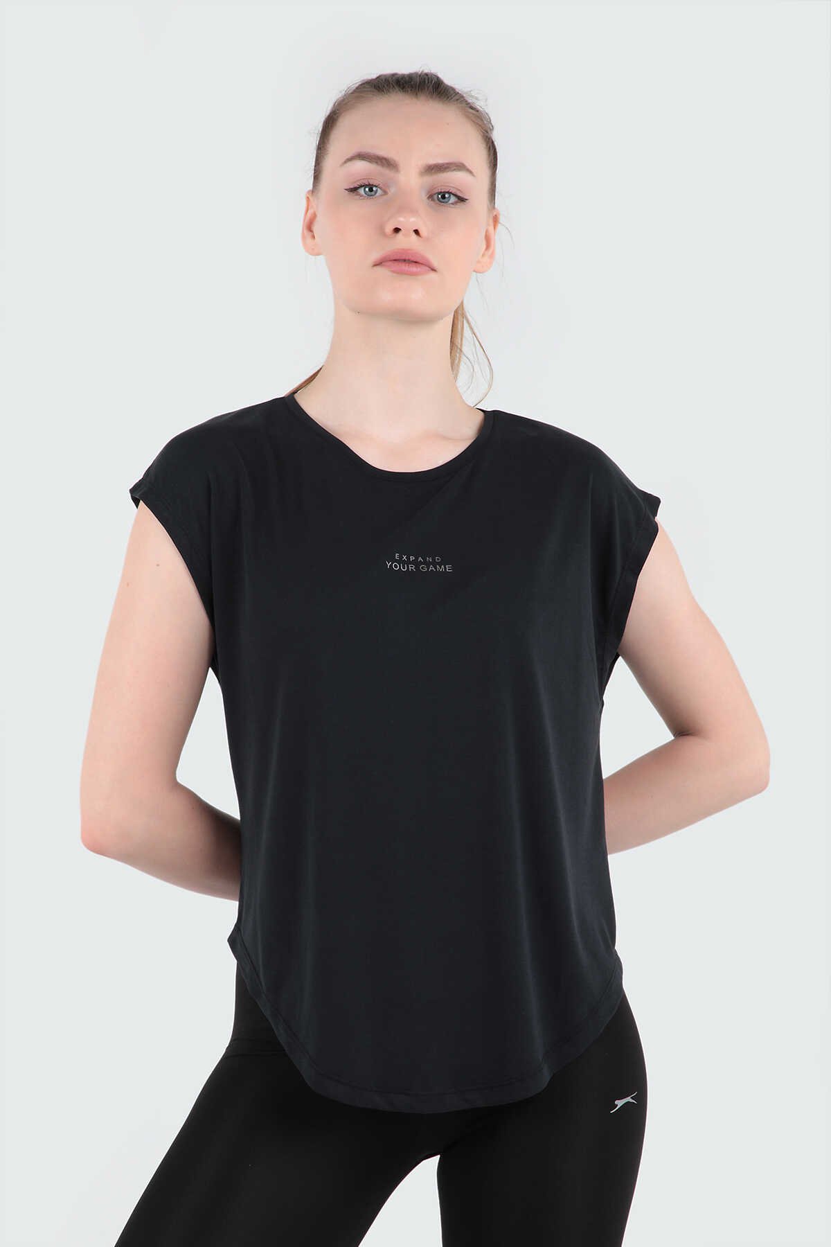 Slazenger - POLINA Kadın Kısa Kollu T-Shirt Siyah