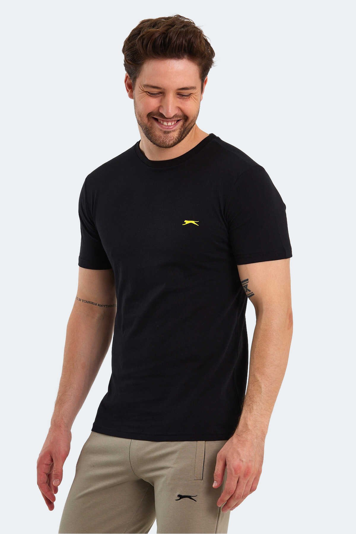 Slazenger - Slazenger POLL Erkek Kısa Kol T-Shirt Siyah