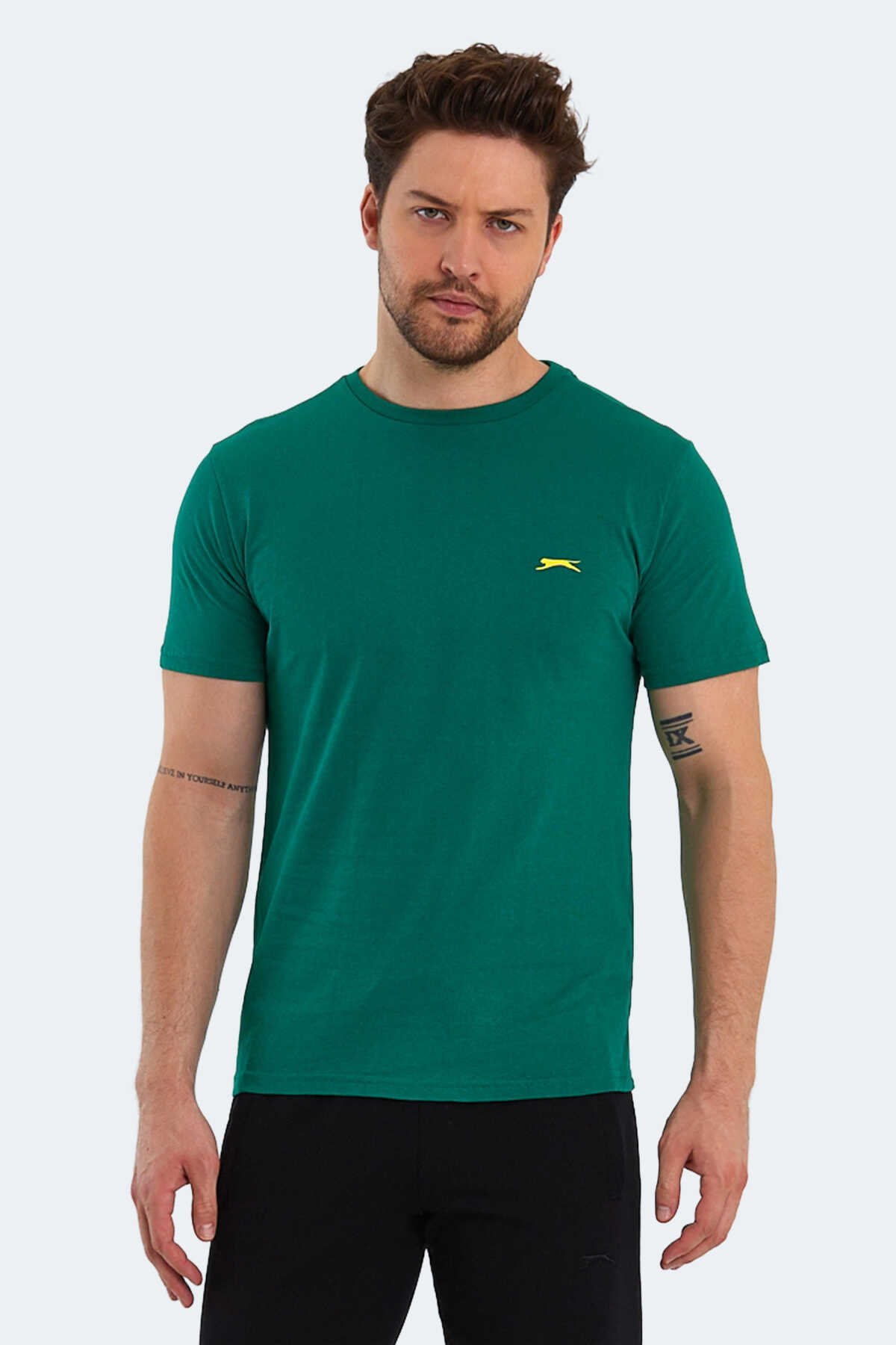 Slazenger - Slazenger POLL Erkek Kısa Kol T-Shirt Yeşil