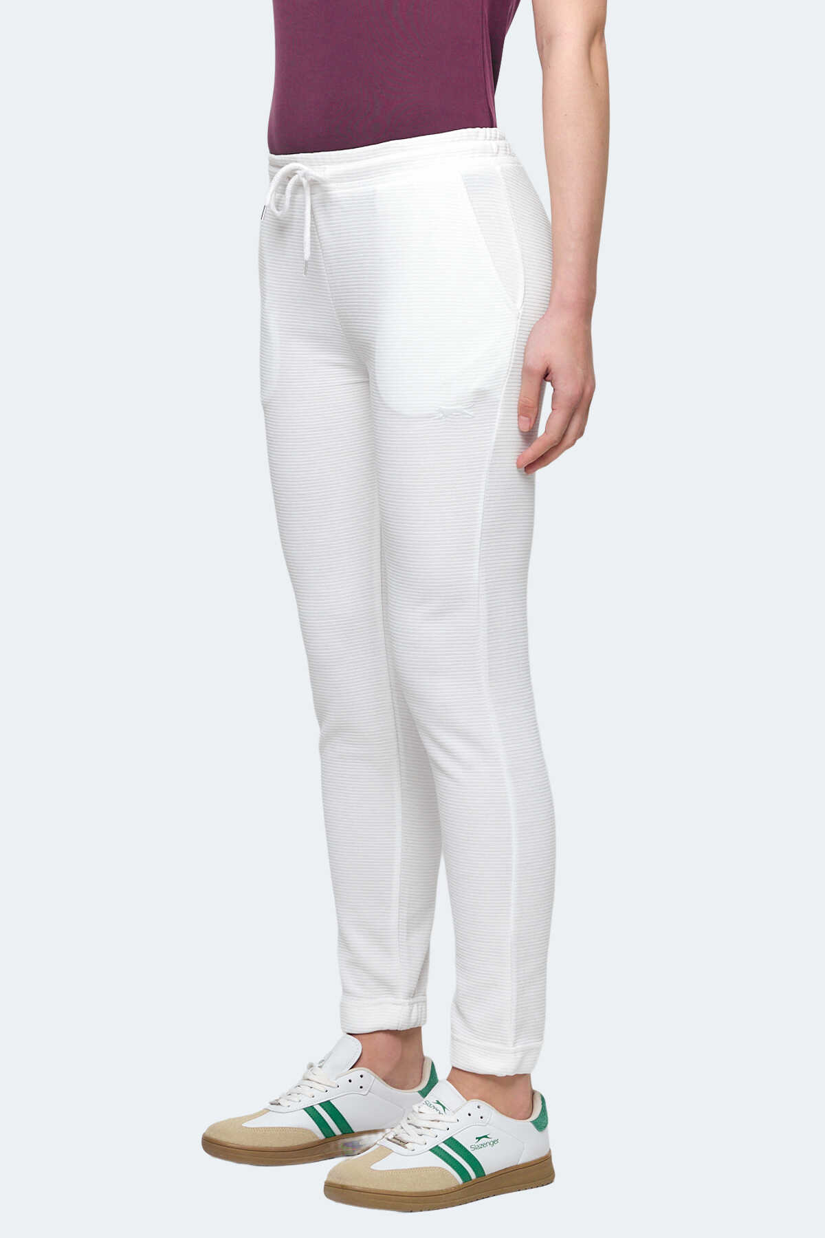 Slazenger - Slazenger POLL I Kadın Cepli Slim Fit Bej Eşofman Altı