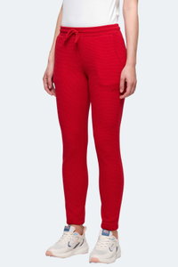 Slazenger - Slazenger POLL I Kadın Cepli Slim Fit Kırmızı Eşofman Altı