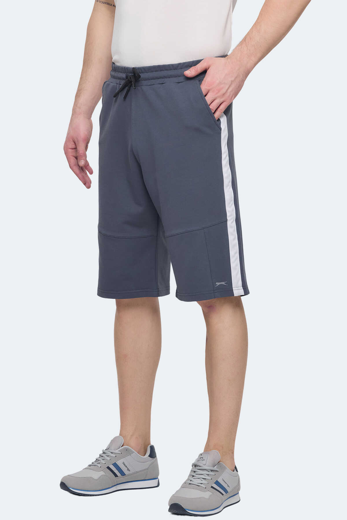 Slazenger - Slazenger POLONA I Erkek Cepli Kapri Koyu Gri Şort