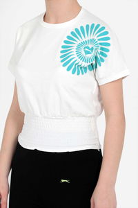 Slazenger - Slazenger PORCIA IN Kız Çocuk Ekru Tişört Slazenger - Slazenger PORCIA IN Kız Çocuk Ekru Tişört