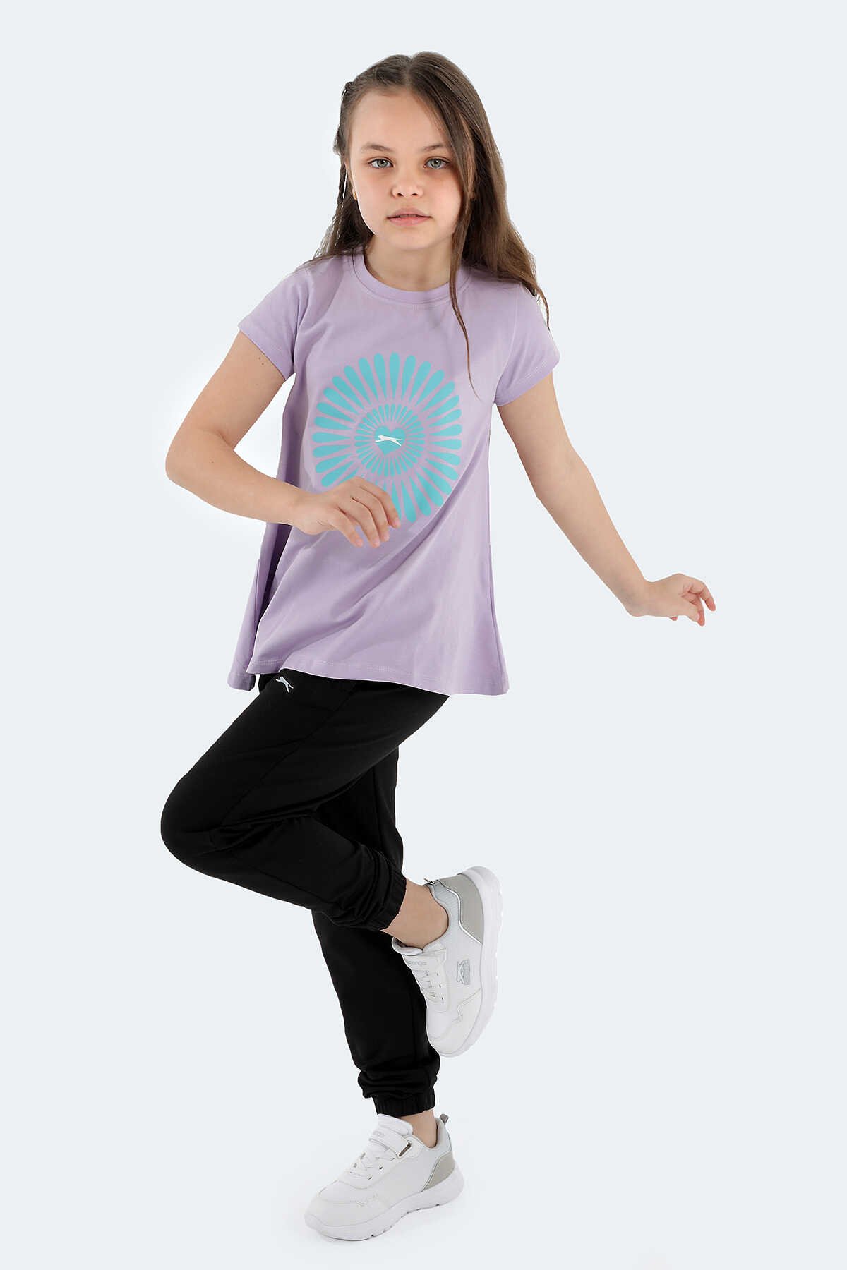 Slazenger - Slazenger POSEIDON Kız Çocuk Kısa Kol T-Shirt Lila