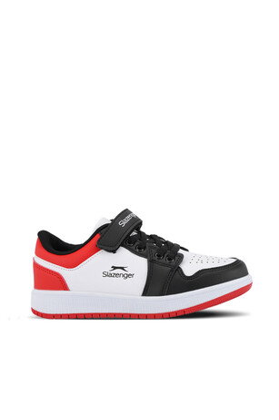 Slazenger PRINCE I Unisex Çocuk Cırt Cırtlı Beyaz / Siyah / Kırmızı Günlük Spor Ayakkabısı 